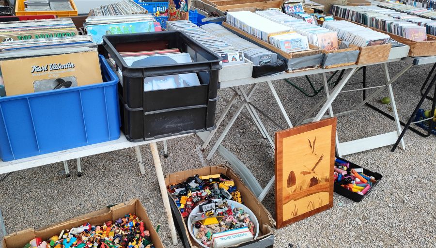 Retro-Videospiele auf dem Flohmarkt